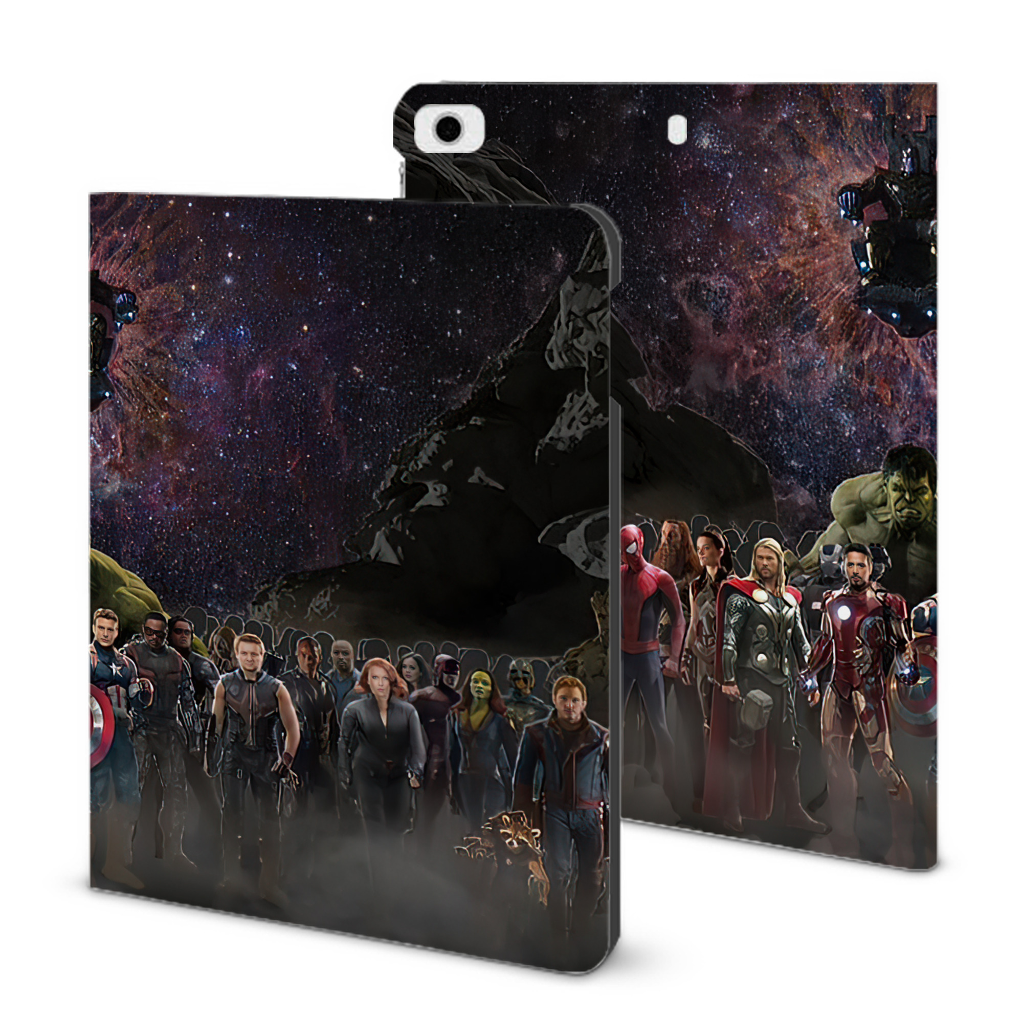 （画像用） アベンジャーズ The Avengers IPad ケース ブック型 PUレザー TPU 耐衝撃 軽量 薄型 ペン収納なし 全面保護 IPad 各モデル対応